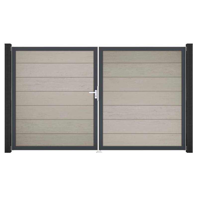 GroJa Solid Grande Steckzaun Tor DIN Links DB Bi-Color Sand von GroJa