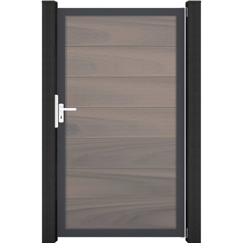 GroJa Solid Grande Steckzauntor 100 x 180 cm Bi-Color Braun  Rahmen DB703 von GroJa