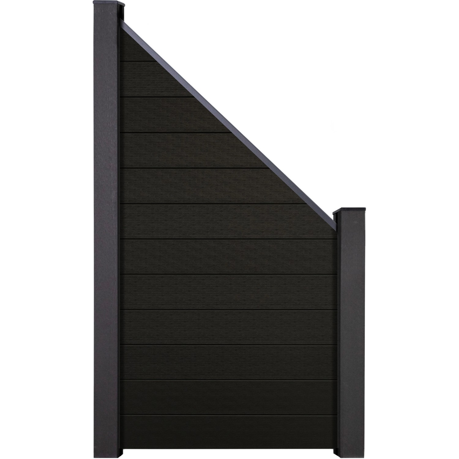 GroJa Solid Steckzaun Schräg schmal 90 cm x 180/90 cm Schwarz von GroJa