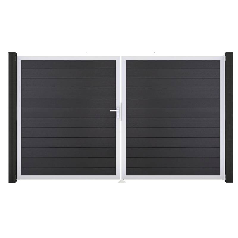 GroJa Solid Steckzaun Tor DIN Links EV1 Anthrazitgrau von GroJa