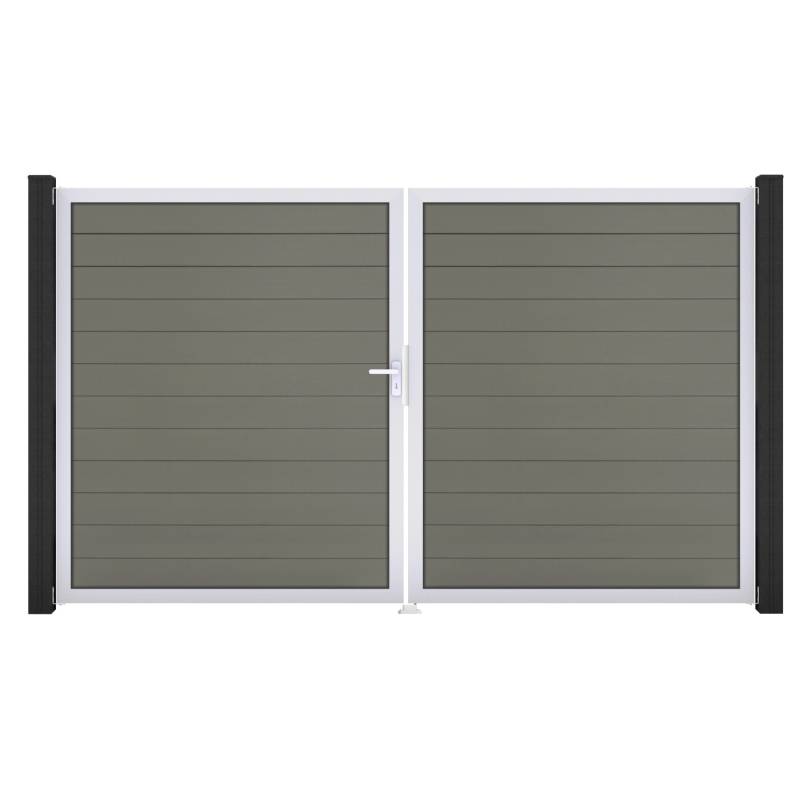 GroJa Solid Steckzaun Tor DIN Links EV1 Grau von GroJa