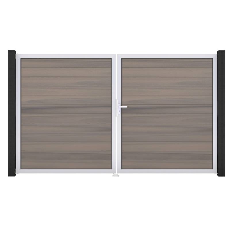 GroJa Solid Steckzaun Tor DIN Rechts EV1 Bi-Color co-extrudiert von GroJa