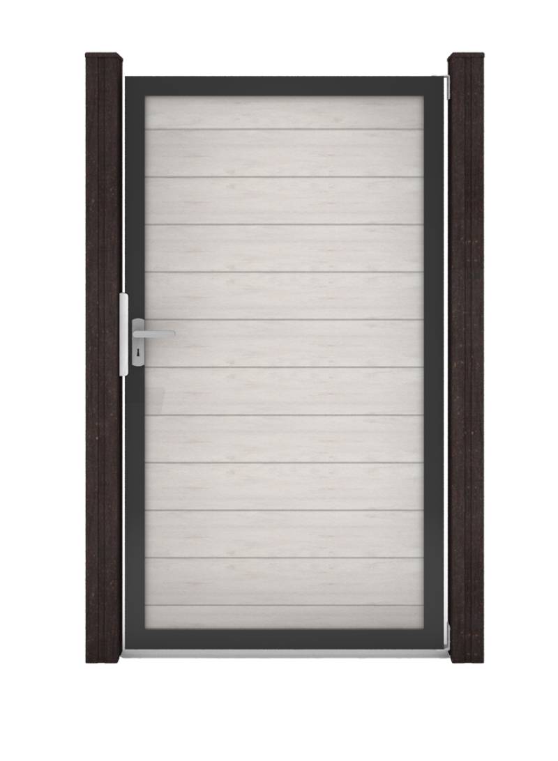 GroJa Solid Steckzaun Universal Einzeltor Sondermaß mit Anthrazitrahmen Bi-Color Sand von GroJa