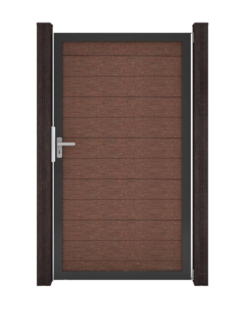GroJa Solid Steckzaun Universal Einzeltor mit Anthrazitrahmen Terra von GroJa