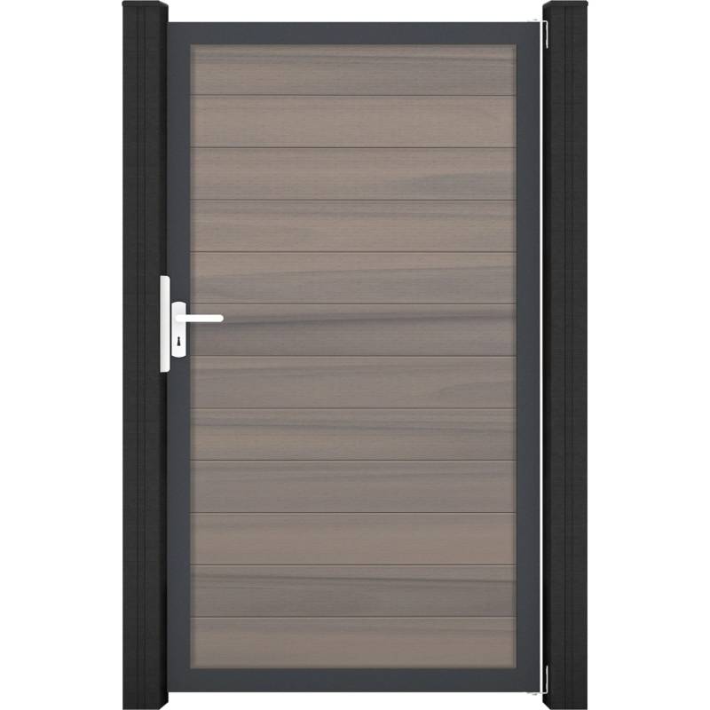GroJa Solid Steckzauntor 100 x 180 cm Bi-Color Braun  Rahmen DB703 von GroJa