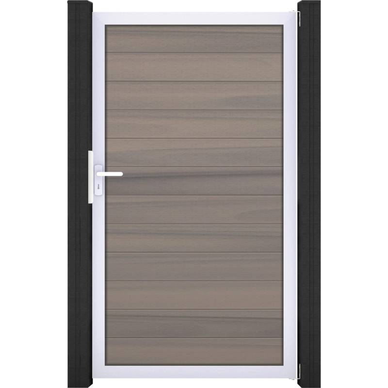 GroJa Solid Steckzauntor 100 x 180 cm Bi-Color Braun Rahmen EV1 von GroJa