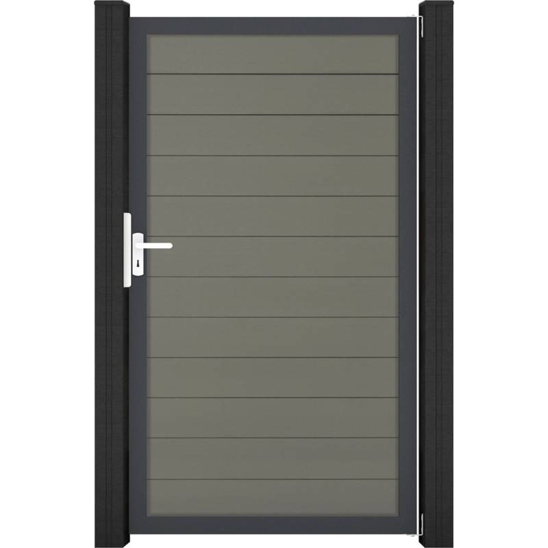 GroJa Solid Steckzauntor 100 x 180 cm Grau Rahmen DB703 von GroJa