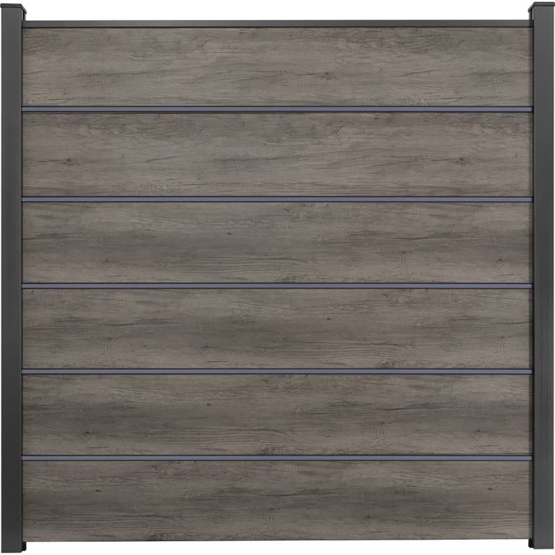 GroJa Steckzaun 'BasicLine Premium' Stecksystem Eichefarben dunkel 180 x 180 cm von GroJa