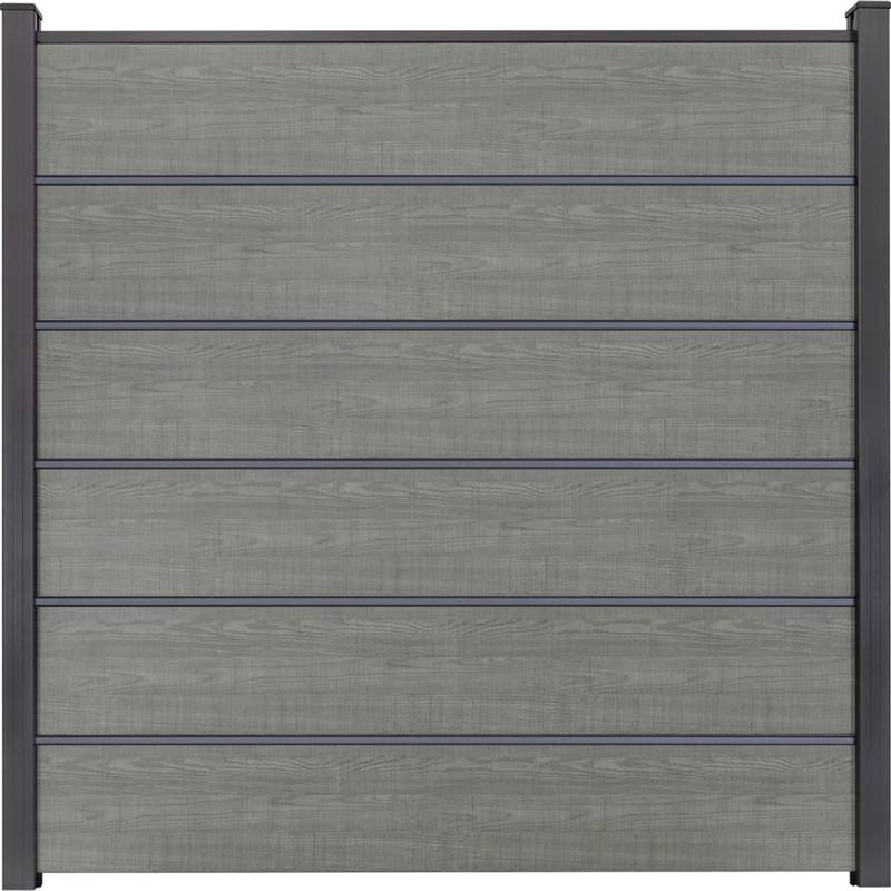 GroJa Steckzaun Premium Basicline 180 cm x 180 cm Grey Ash Cut von GroJa
