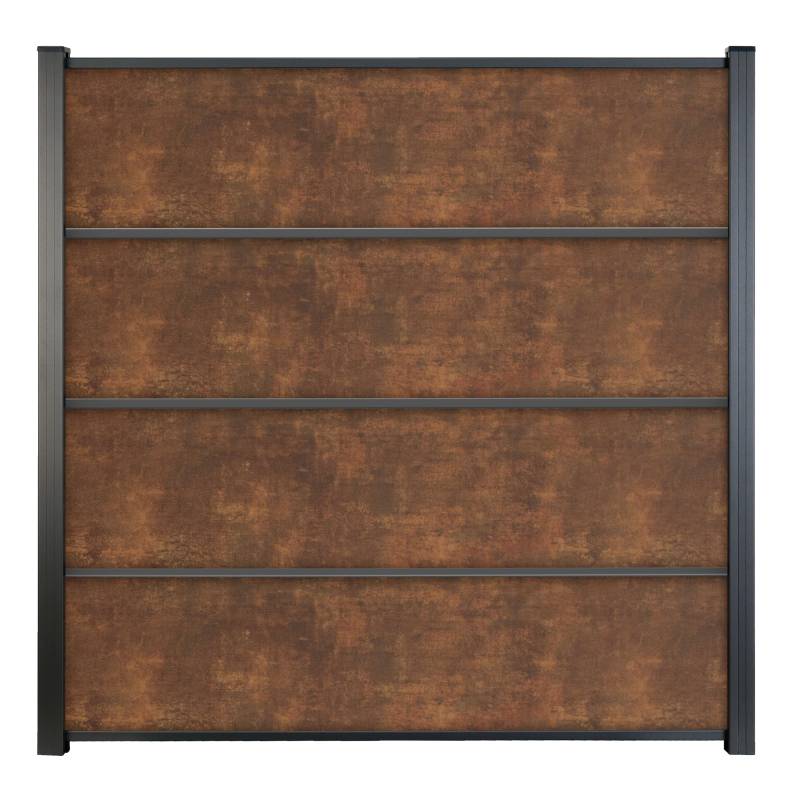 GroJa Steckzaun 'Premo' HPL Rostfarben 180 x 180 cm von GroJa