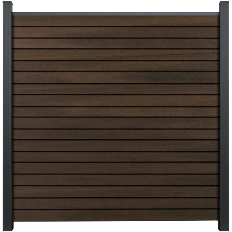 GroJa Steckzaun-Set Solid-Rhombus 180 cm x 180 cm Walnuss Co-Extrudiert von GroJa