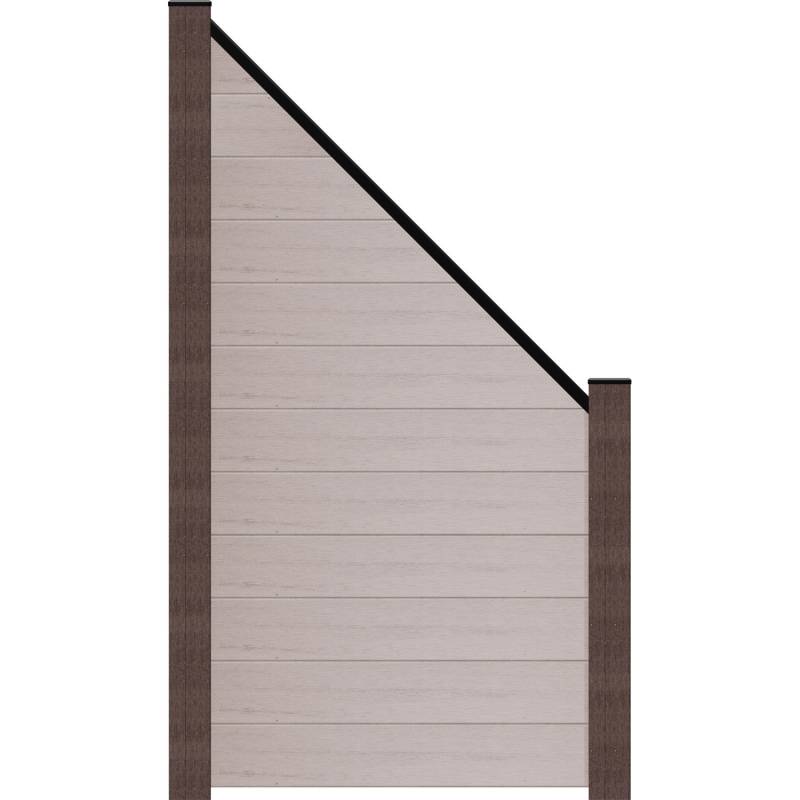 GroJa Steckzaun Solid Abgeschrägt 90 cm x 180/90 cm x 1,9 cm Bi-Color Sand von GroJa
