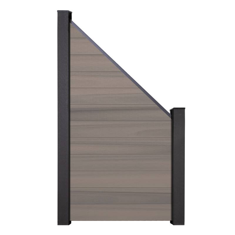 GroJa Steckzaun 'Solid' BPC braun/bi-color schräg 90 x 180/90 cm von GroJa