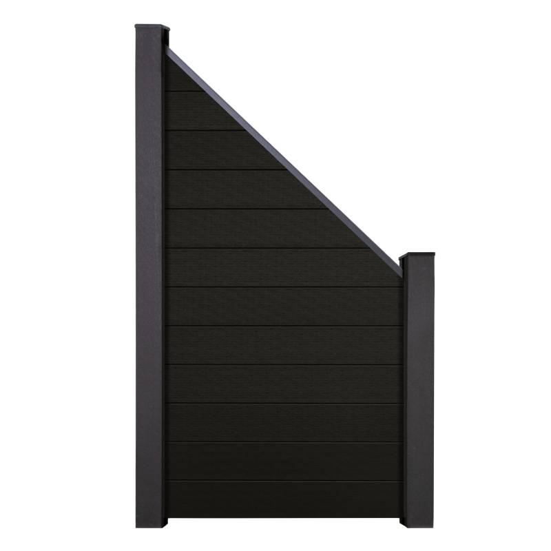 GroJa Steckzaun 'Solid' BPC schräg schwarz 90 x 180/90 cm von GroJa