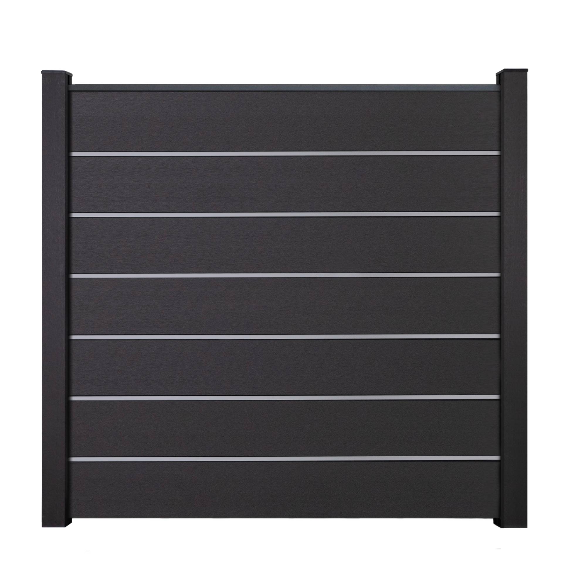 GroJa Steckzaun 'Solid Grande Premium' BPC/Aluminium anthrazitgrau/silber 180 x 180 cm GroJa Steckzaun 'Solid Grande Premium' BPC/Aluminium anthrazitgrau/silber 180 x 180 cm von GroJa