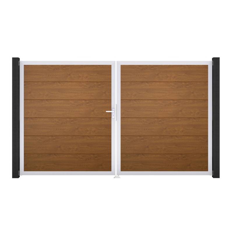 GroJa Steckzaun Tor BasicLine DIN Links EV1 Golden Oak von GroJa