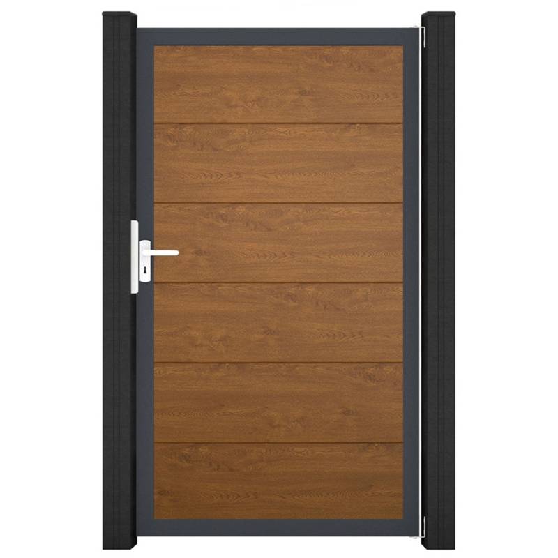 GroJa Steckzaun Tor BasicLine Universal-DIN DB Golden Oak von GroJa