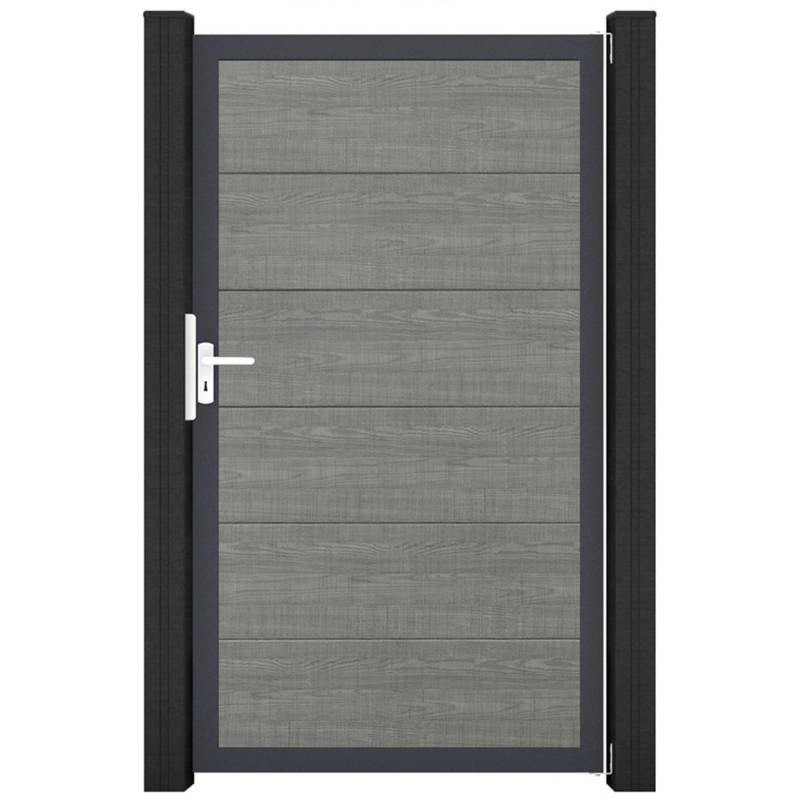 GroJa Steckzaun Tor BasicLine Universal-DIN DB Grey Ash Cut von GroJa