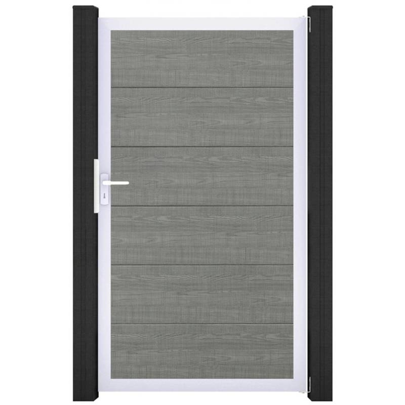 GroJa Steckzaun Tor BasicLine Universal-DIN EV1 Grey Ash Cut von GroJa