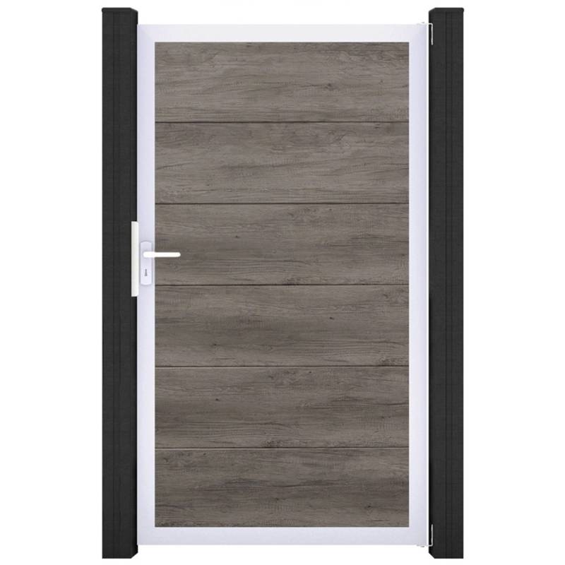 GroJa Steckzaun Tor BasicLine Universal-DIN EV1 Monument Oak von GroJa