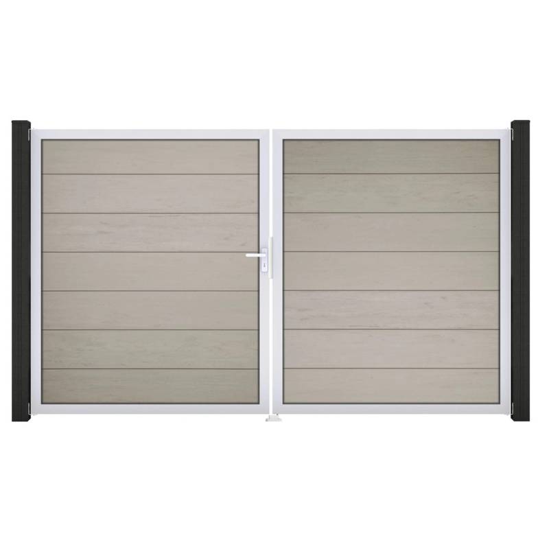 GroJa Steckzaun Tor Grande DIN Links EV1 Bi-Color Sand von GroJa