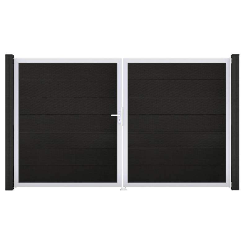 GroJa Steckzaun Tor Grande DIN Links EV1 Schwarz co-extrudiert von GroJa