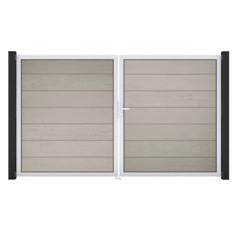 GroJa Steckzaun Tor Grande DIN Rechts EV1 Bi-Color Sand von GroJa