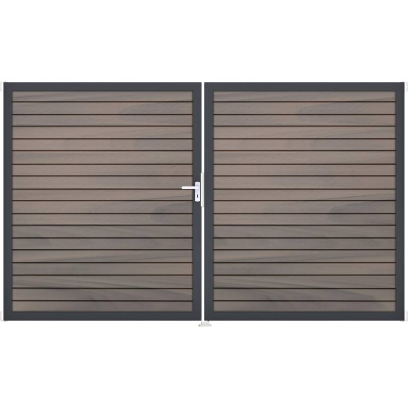 GroJa Steckzaun-Tor Solid-Rhombus 2-flg. DB703 DIN Links Bi-Color Co-Extrudiert von GroJa