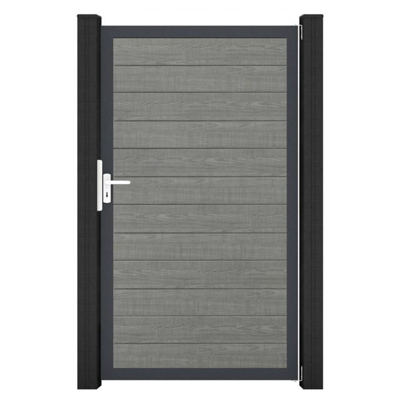 GroJa Tor 1-flg. Basicline Schmal 100 cm x 180 cm Grey Ash Cut Rahmen DB703 von GroJa
