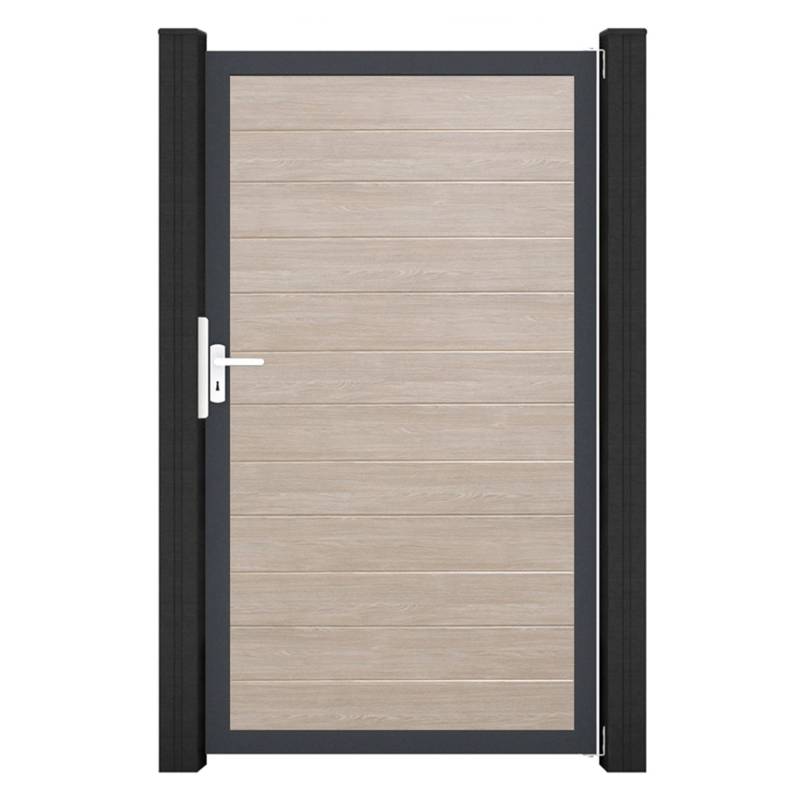 GroJa Tor 1-flg. Basicline Schmal 100 cm x 180 cm Sheffield Oak Rahmen DB703 von GroJa