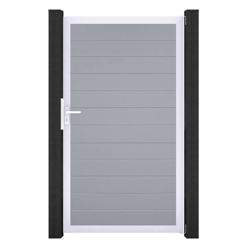 GroJa Tor 1-flg. Basicline Schmal 100 cm x 180 cm Silbergrau Rahmen EV1 von GroJa