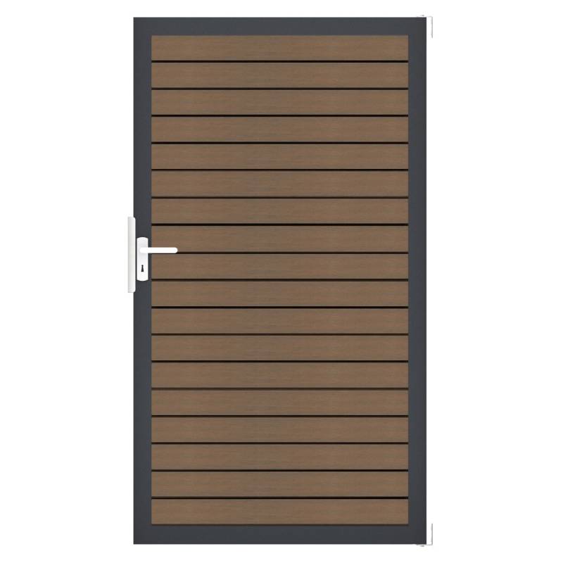 GroJa Tor 1-flg. Solid Rhombus 154 cm x 180 cm Teak Co-Extrudiert Rahmen DB703 von GroJa