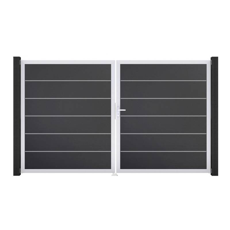 GroJa Tor 2-flg. Basicline Premium Anthrazit EV1 306 cm x 180 cm DIN Rechts von GroJa