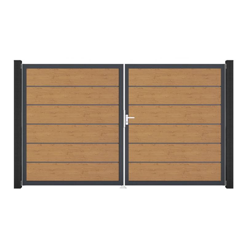 GroJa Tor 2-flg. Basicline Premium Asteiche Natur 306 cm x 180 cm DIN Rechts von GroJa