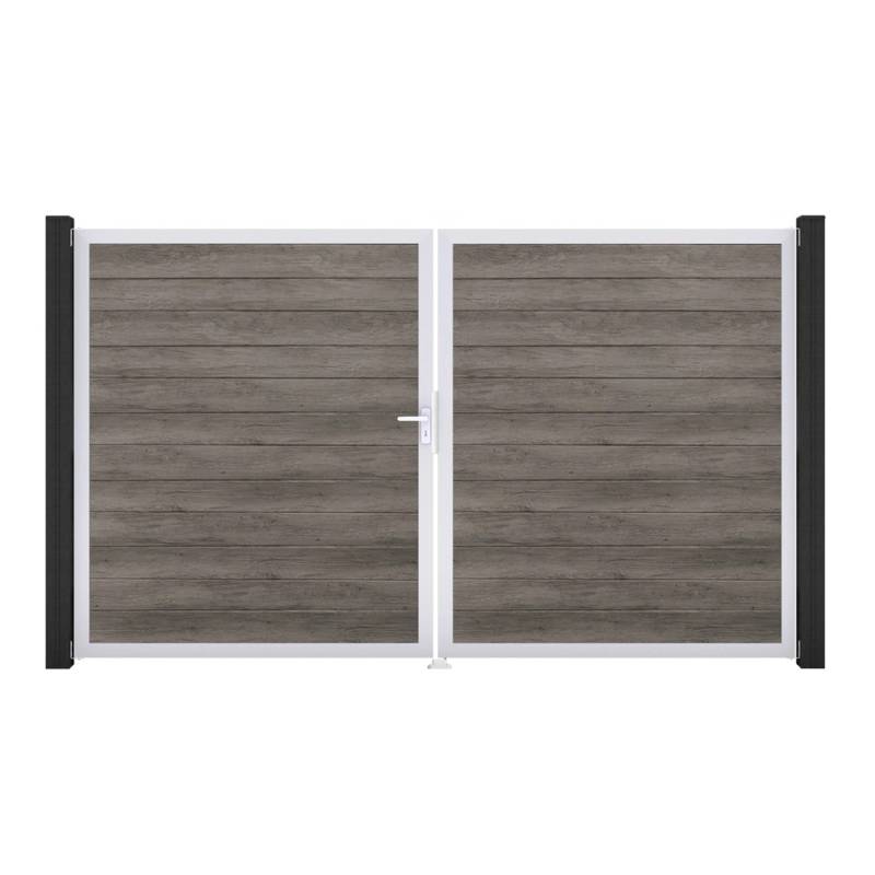 GroJa Tor 2-flg. Basicline Schmal Monument Oak EV1 306 cm x 180 cm DIN Links von GroJa