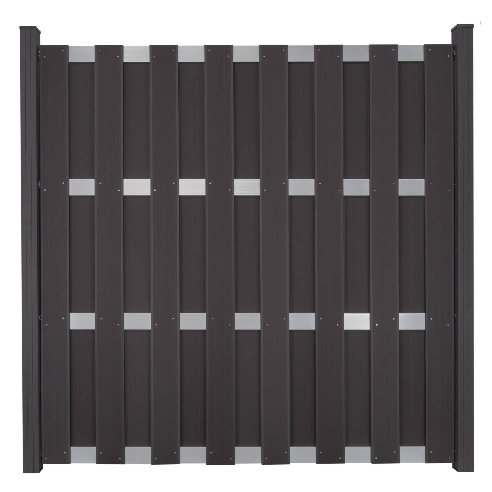 GroJa Zaunelement 'Fertigzaun' BPC/Aluminium quadratisch anthrazitgrau/silber 180 x 180 x 3,2 cm von GroJa