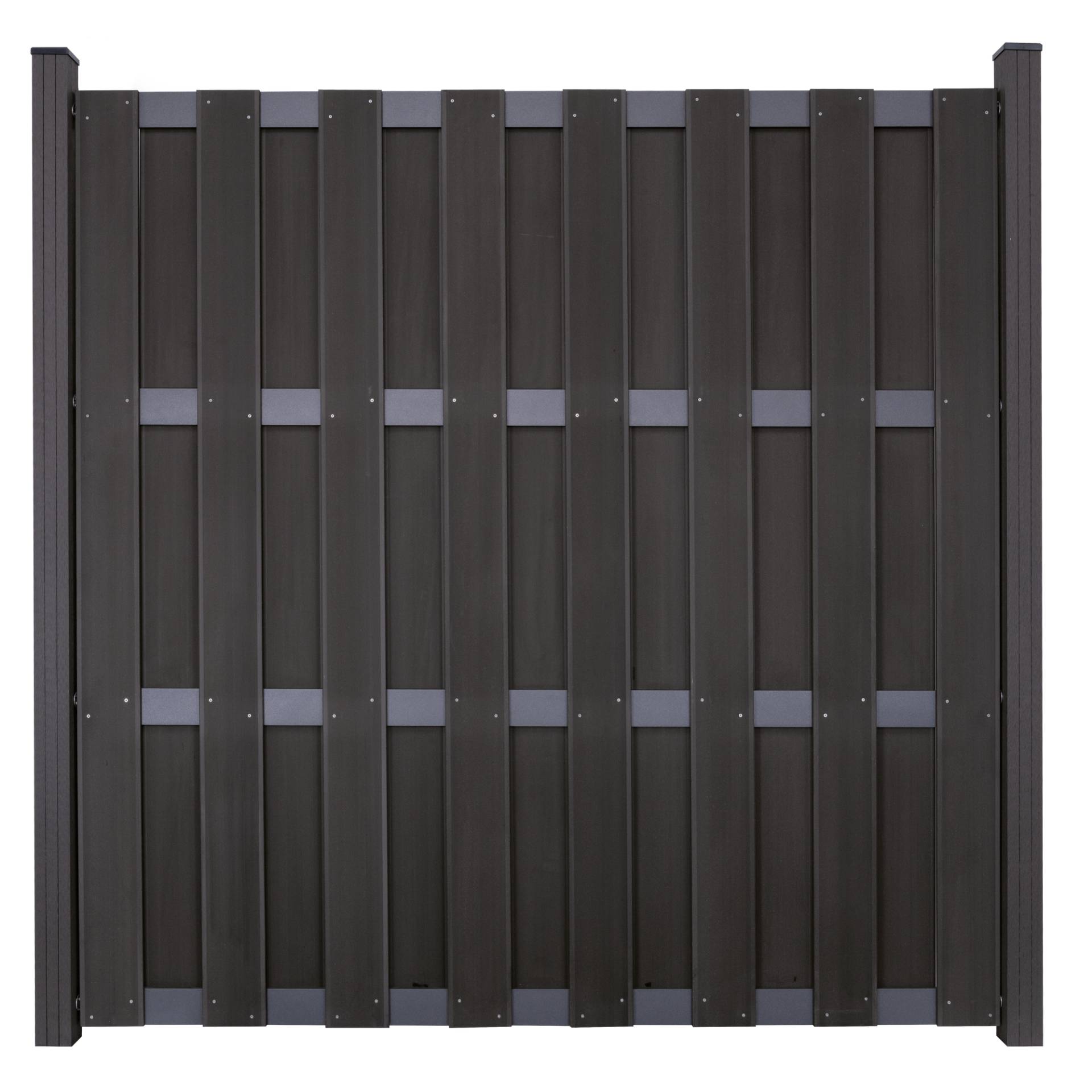 GroJa Zaunelement 'Fertigzaun' BPC/Aluminium quadratisch anthrazitgrau/silber 180 x 180 x 3,2 cm von GroJa
