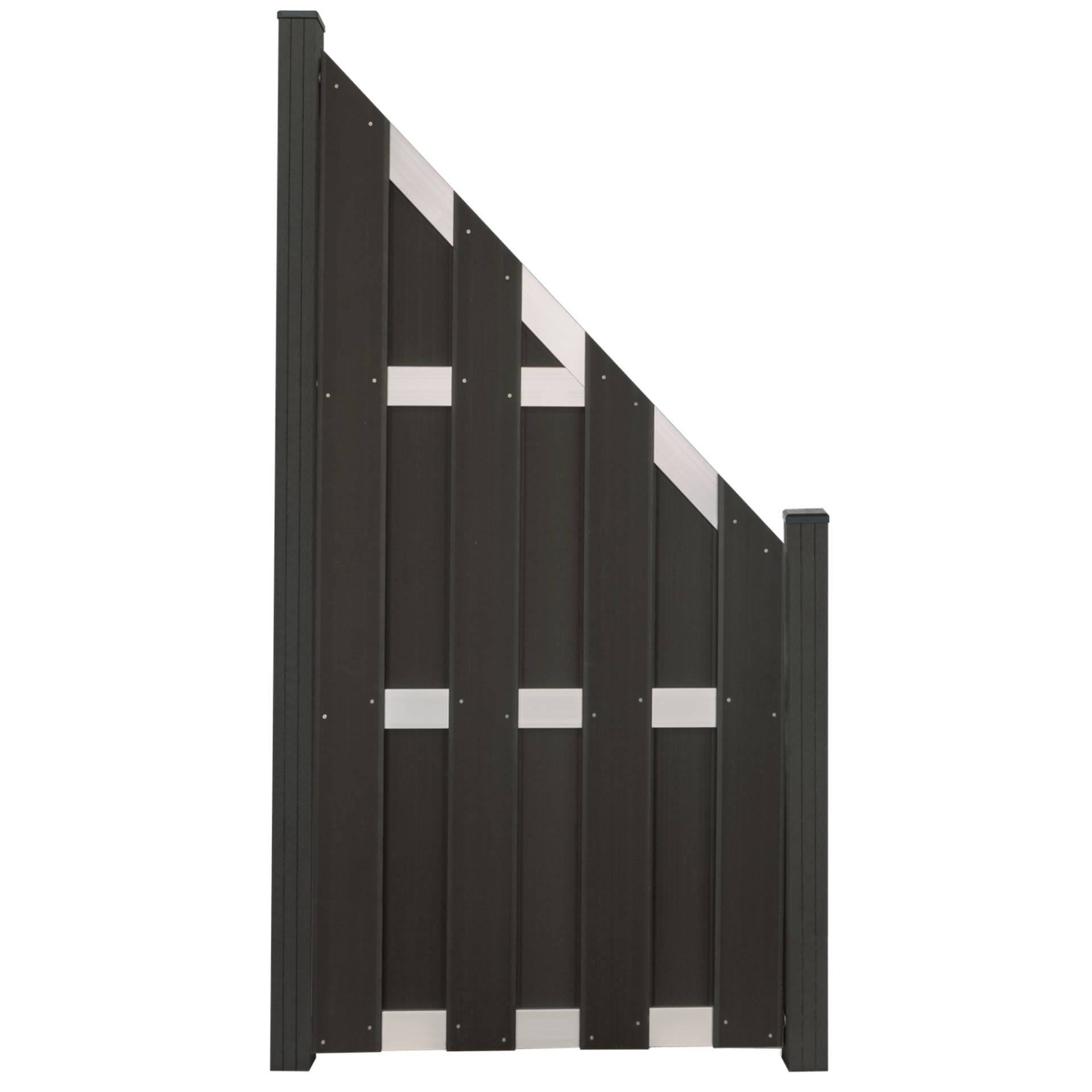 GroJa Zaunelement 'Fertigzaun' BPC/Aluminium schräg anthrazitgrau/silber 84,3 x 180 / 90 cm von GroJa