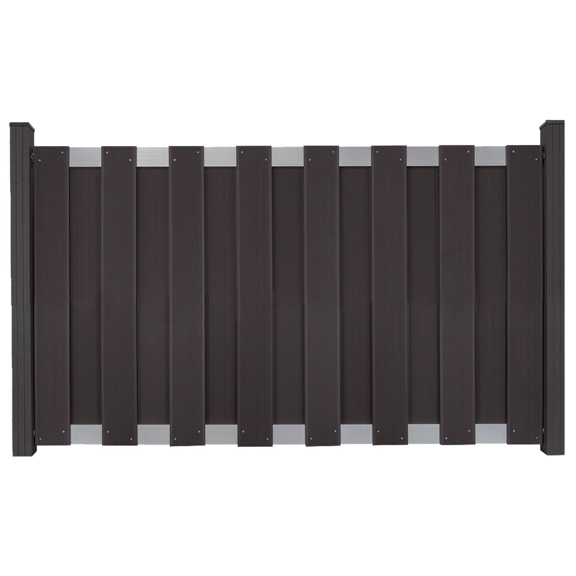 GroJa Zaunelement 'Fertigzaun Vorgarten' BPC/Aluminium anthrazitgrau/silber 180 x 90 x 3,2 cm von GroJa