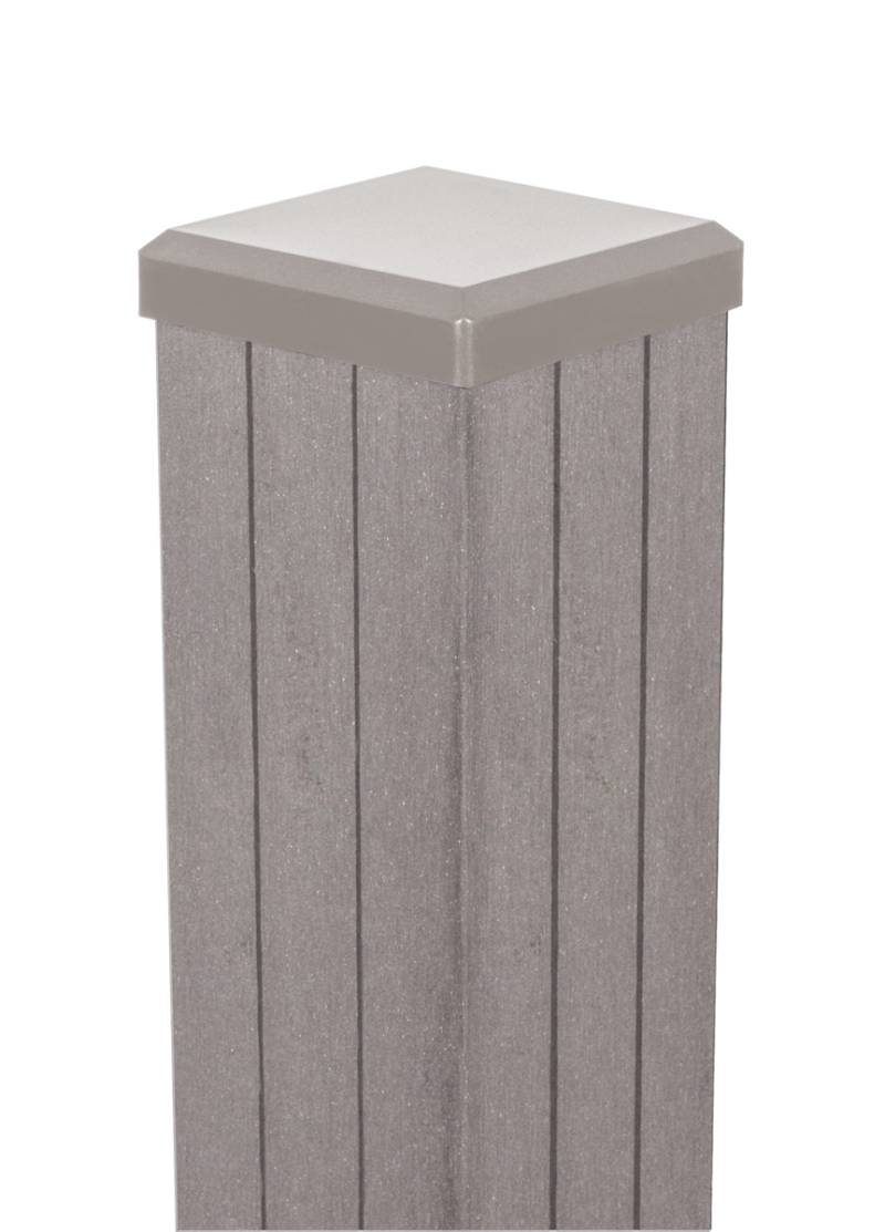 GroJa Zaunelement Pfosten zum Aufdübeln inkl. Kappe 7 x 7 Bi-Color-Sand 1900 mm von GroJa