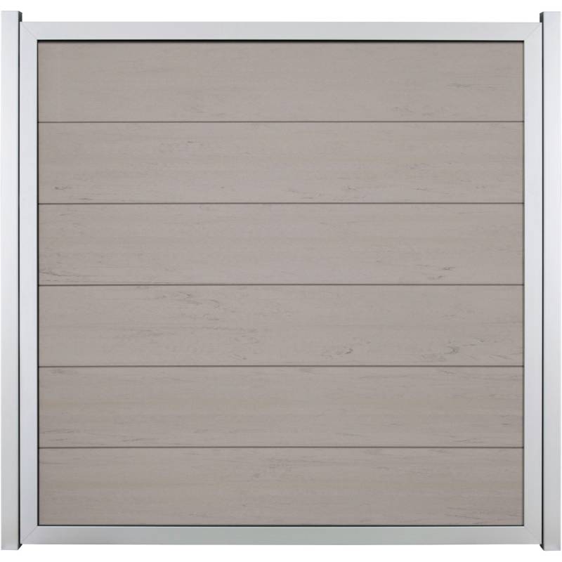 GroJaViento Zaunelement Bi-Color Sand 180 x 180 cm Rahmen: Silber von GroJa