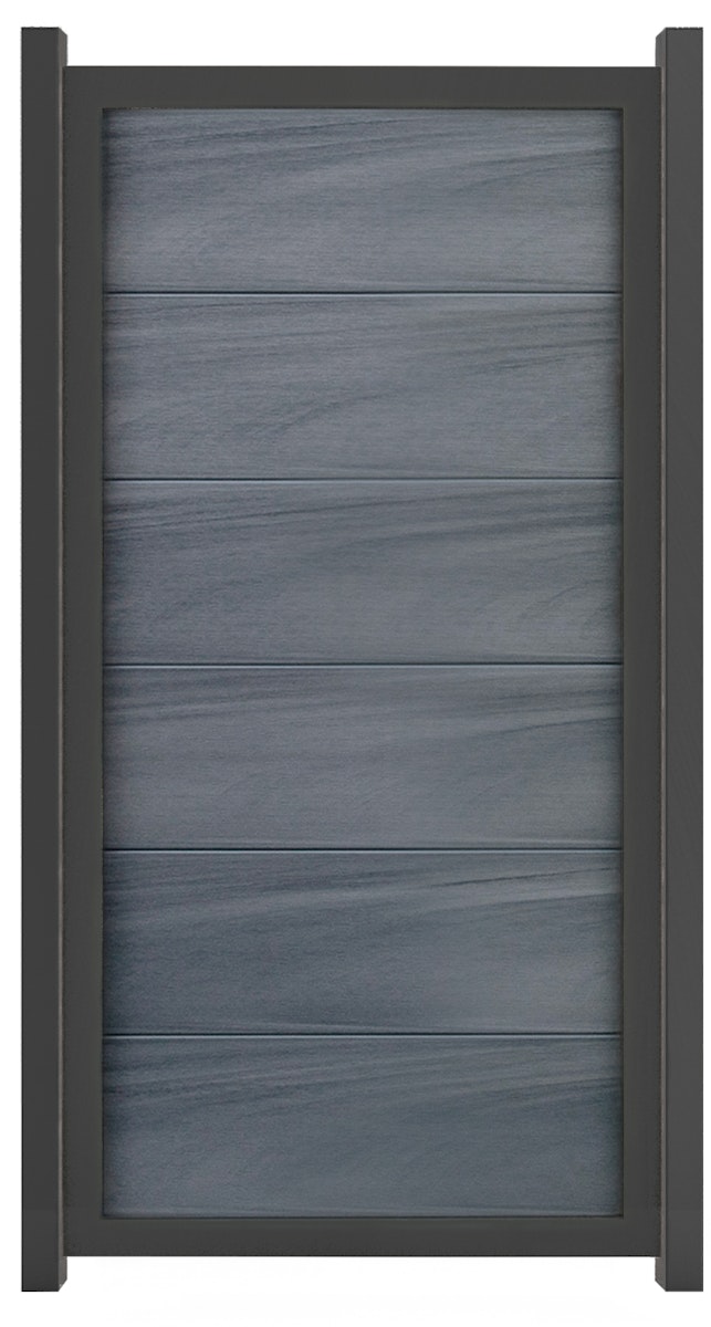 GroJaViento Zaunelement Farbe: Steingrau co-extrudiert Maß: 90x180cm Rahmen: Anthrazit von GroJa