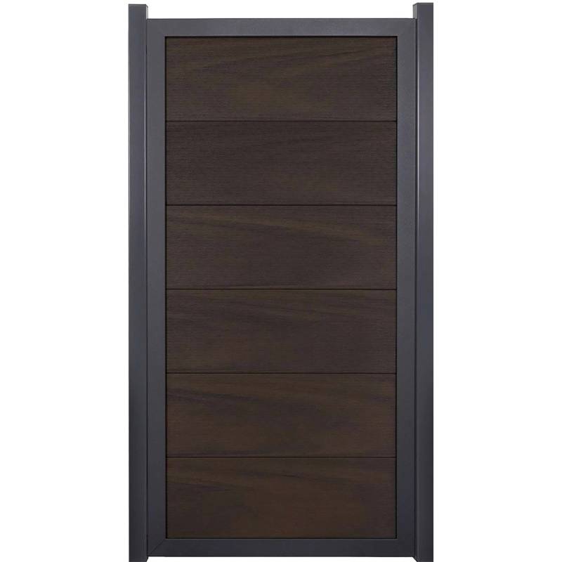 GroJaViento Zaunelement Walnuss co-extrudiert 90x180 cm Rahmen: Anthrazit DB703 von GroJa