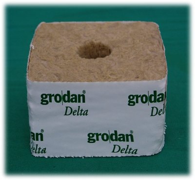 Grodan Steinwolle Kulturblock 7,5 x 7,5 x 6,5 cm kleines Loch von Grodan