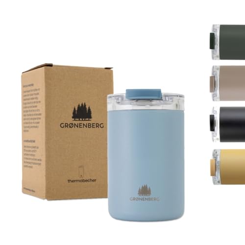 Groenenberg Thermobecher 350 oder 470ml | Kaffeebecher to go 100% Auslaufsicher | Hält mind. 4 h warm | Coffee to go Becher aus recyceltem Edelstahl von Groenenberg