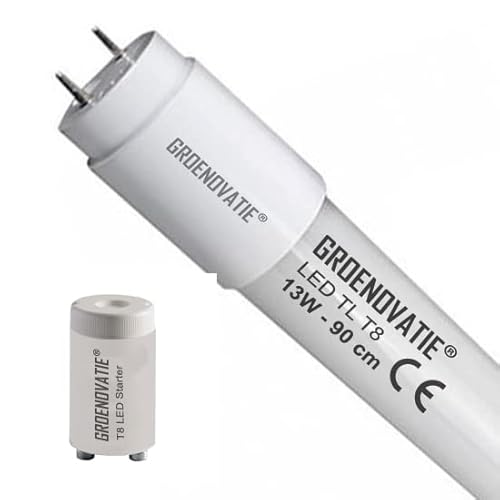 Groenovatie LED TL T8 Rohr, 13W, 90cm, 1625 Lumen, Glas, 830 Warmweiß von Groenovatie