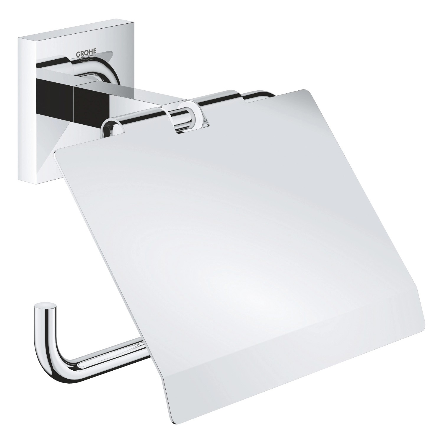 Grohe QuickFix WC-Papierhalter Start Cube Chrom mit Deckel von Grohe QuickFix