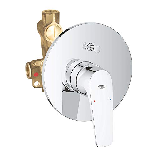 GROHE Bau Flow - Einhand- Wannenbatterie (Fertigmontageset, Unterputz- Einbaukörper), chrom, 29113000 von Grohe