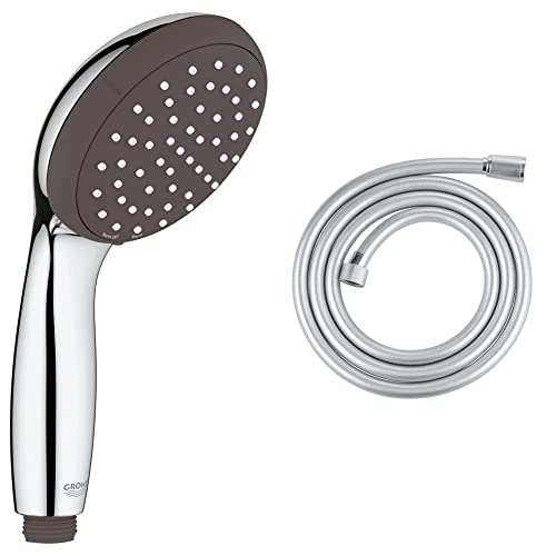 Bundle aus GROHE Vitalio Start 100 - Handbrause wassersparend, 27946000 + GROHE Vitalioflex - Metallbrauseschlauch,1750 mm, 27506001 von Grohe