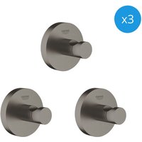 Grohe - Essentials 3er-Set Wandhaken, Hard Graphite Gebürstet (40364AL1-TrioEssential) von Grohe